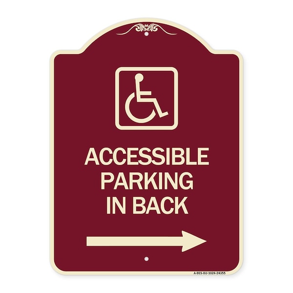 Signmission Accessible Parking on Right Arrow W/ Graphic Heavy-Gauge Aluminum Sign, 24" x 18", BU-1824-24355 A-DES-BU-1824-24355 - main